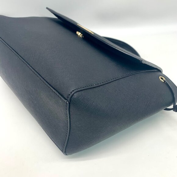 Kate Spade Laurel Way Black Saffiano Leather Lilah Crossbody Satchel - Picture 6 of 10